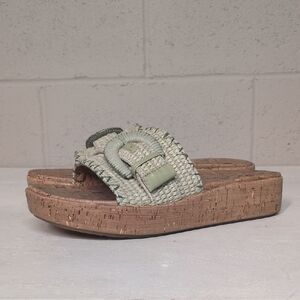 Earth Women's Cork Platform Light Green Sandals Size 9.5, NWOT
